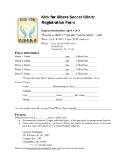 Player Information - Carolina for Kibera