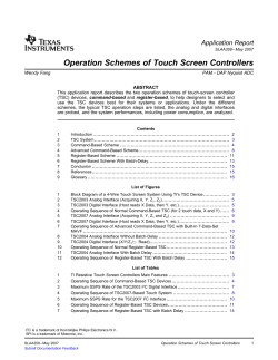 Operation Schemes of Touch Screen Controllers