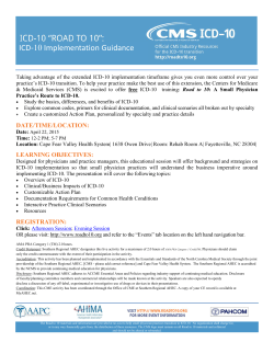 ICD-10 Implementation Guidance ICD