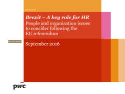 Brexit – A key role for HR People and organisation issues