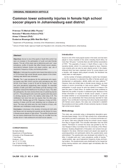 common lower extremity injuries in female high school soccer