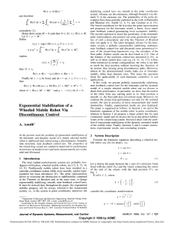 Exponential Stabilization of a Wheeled Mobile