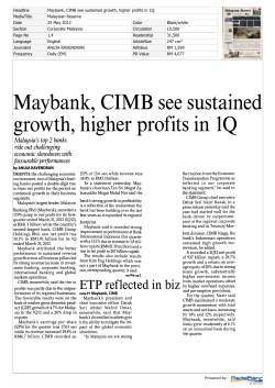 Maybank, CIMB see sustained growth, higher profits in 1Q