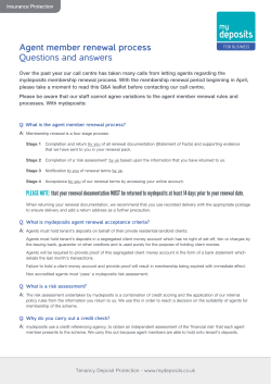 Agent member renewal process Questions and answers