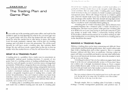 The Trading Plan and Game Plan