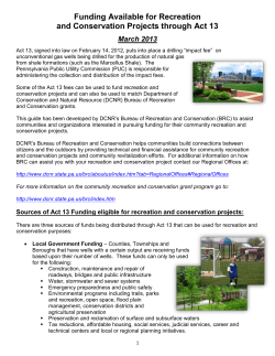 Funding Available for Recreation and Conservation Projects through