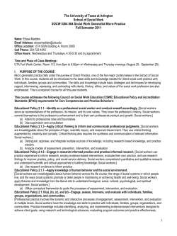 Syllabus Template - The University of Texas at Arlington