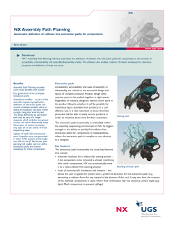 NX Assembly Path Planning Fact Sheet
