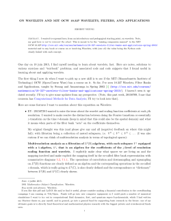 ON WAVELETS AND MIT OCW 18.327 WAVELETS
