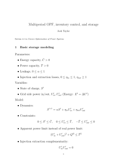 Multiperiod OPF, inventory control, and storage