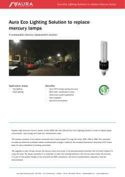 Aura Eco Lighting Solution to replace mercury lamps