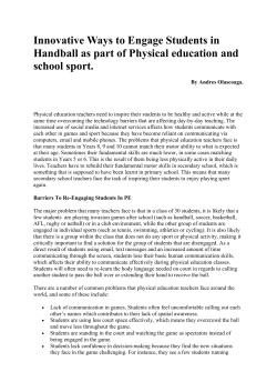 Innovative Ways to Engage Students in Handball as part of Physical