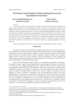 The Primary School Students` Pattern Seeking Process In the