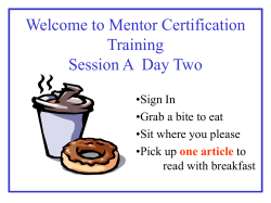 Mentor Certification Training Session A Day Two