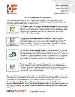 Idea Foundry Accelerator Application