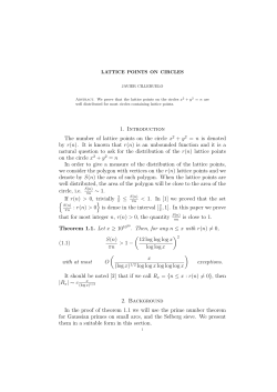 1. Introduction The number of lattice points on the circle x2 + y2 = n