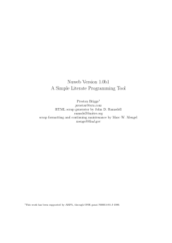 Nuweb Version 1.0b1 A Simple Literate Programming Tool