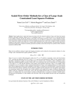 Scaled First&ndash;Order Methods for a Class of Large&ndash;Scale