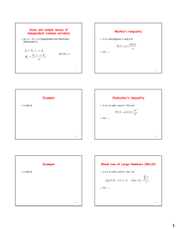 Sums and sample means of independent random variables n