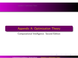Appendix A: Optimization Theory