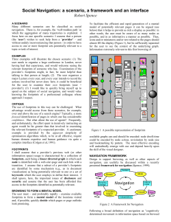 Social Navigation: a scenario, a framework and an interface