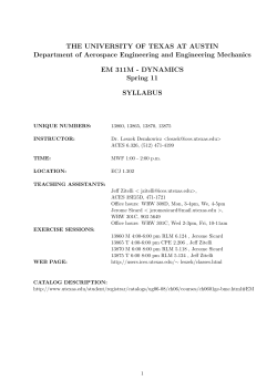 Syllabus (pdf file) - The Institute for Computational Engineering and