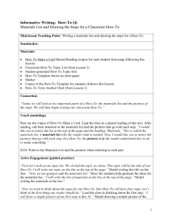 Informative Writing: How-To (4)