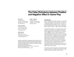 The False Dichotomy between Positive and Negative Affect in Game