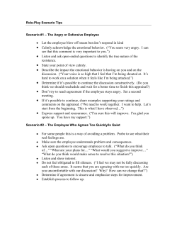 Role-Play Scenario Tips (Mod 1)