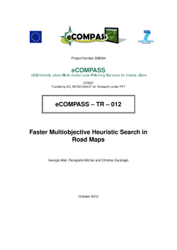 eCOMPASS eCOMPASS &ndash; TR &ndash; 012 Faster Multiobjective Heuristic