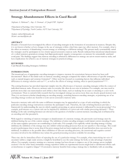 Strategy Abandonment Effects in Cued Recall