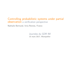 Controlling probabilistic systems under partial observation