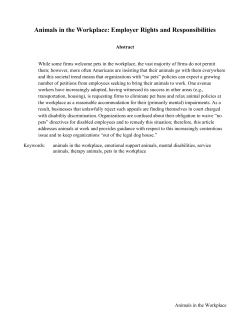 2. Caring for an animal in the workplace