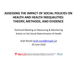 Assessing the Impact of Social Policies on Health and