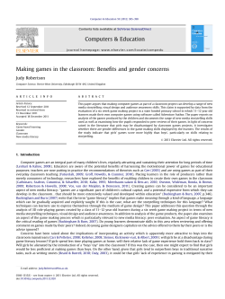 Making games in the classroom: Benefits and