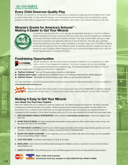 Every Child Deserves Quality Play Miracle`s Grants for America`s