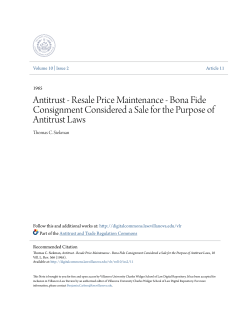 Antitrust - Resale Price Maintenance