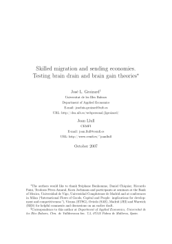 Skilled migration and sending economies. Testing brain drain