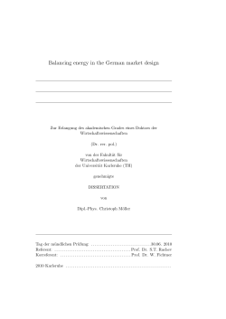 Balancing energy in the German market design