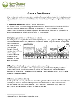Common Board Issues What are the main weaknesses, omissions