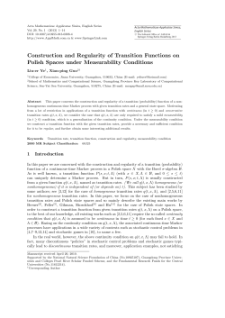 Construction and Regularity of Transition Functions on Polish