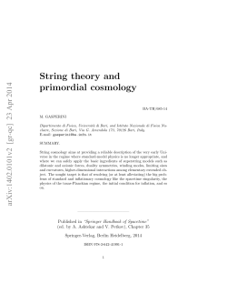 String theory and primordial cosmology