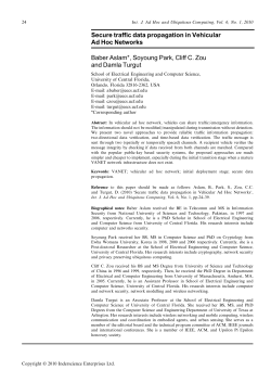 Secure traffic data propagation in Vehicular Ad Hoc Networks Baber