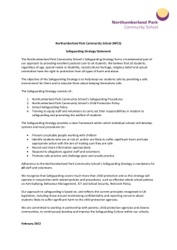 Northumberland Park Community School (NPCS) Safeguarding