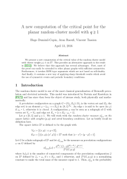 A new computation of the critical point for the planar random