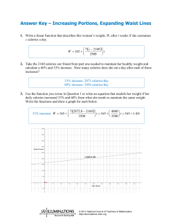 Answer Key &ndash; Increasing Portions, Expanding Waist Lines