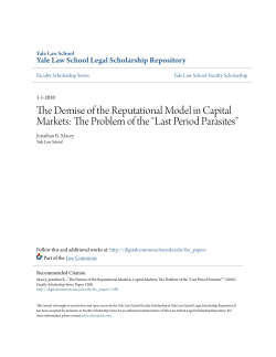 The Demise of the Reputational Model in Capital Markets