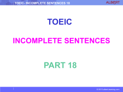 TOEIC- INCOMPLETE SENTENCES 18 2.How - Albert