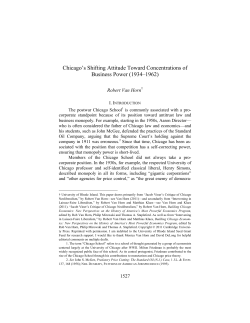 Chicago`s Shifting Attitude Toward Concentrations of Business Power