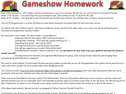 Gameshow homework
